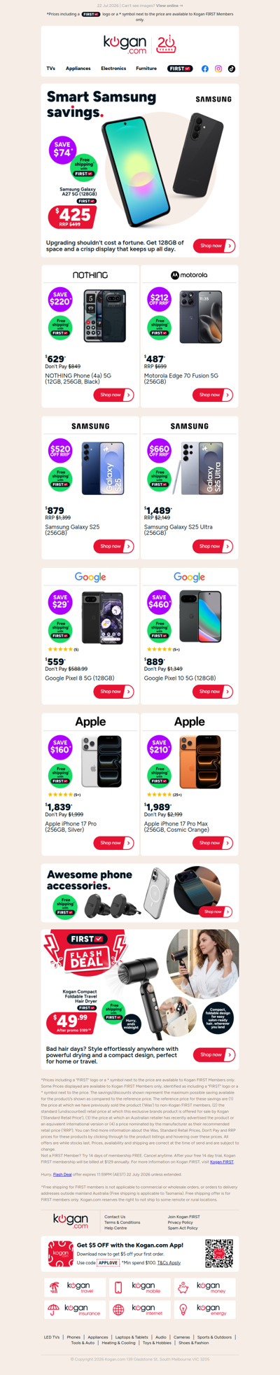 Huge smartphone savings on NOTHING Phone, iPhones, Samsung & more big brands!