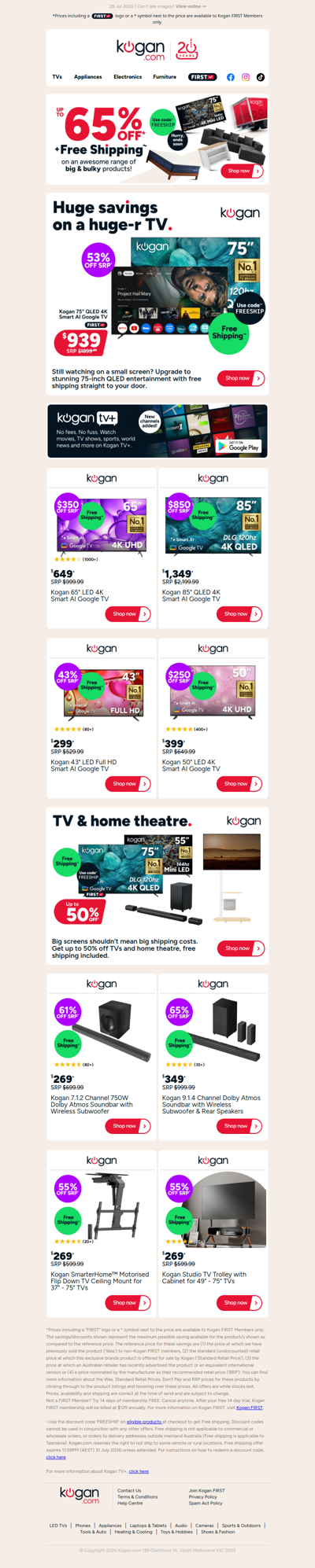 Free Shipping Deal 📺 75
