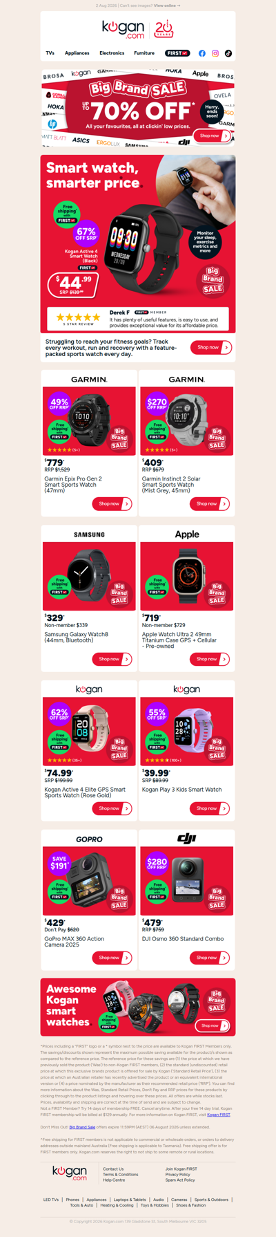 Active 4 Smart Watch ONLY $44.99 (67% OFF standard retail price)