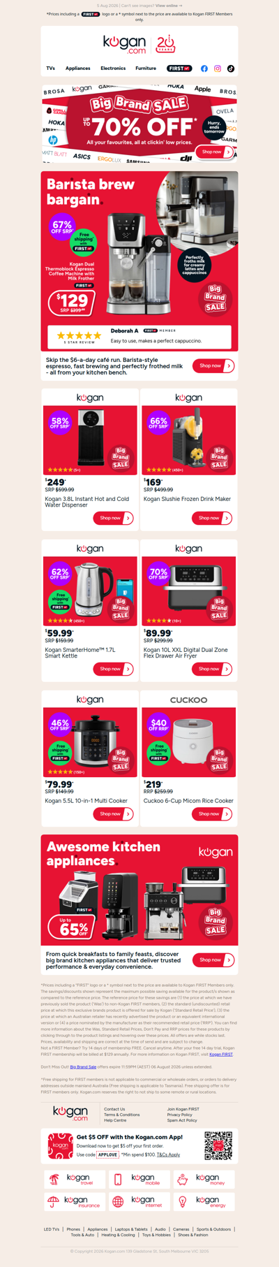 ENDS TOMORROW 🚨 Up to 65% OFF awesome kitchen appliances in our Big Brand Sale!
