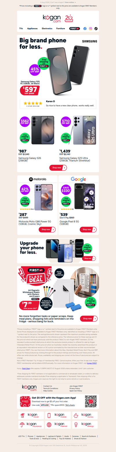 45% OFF RRP 📱 Samsung Galaxy S25 FE (128GB) NOW $597