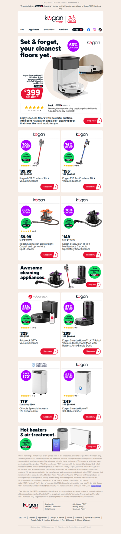 SmarterHome™ LX20 Pro Robot Vac & Mop ONLY $399! (66% OFF standard retail price)