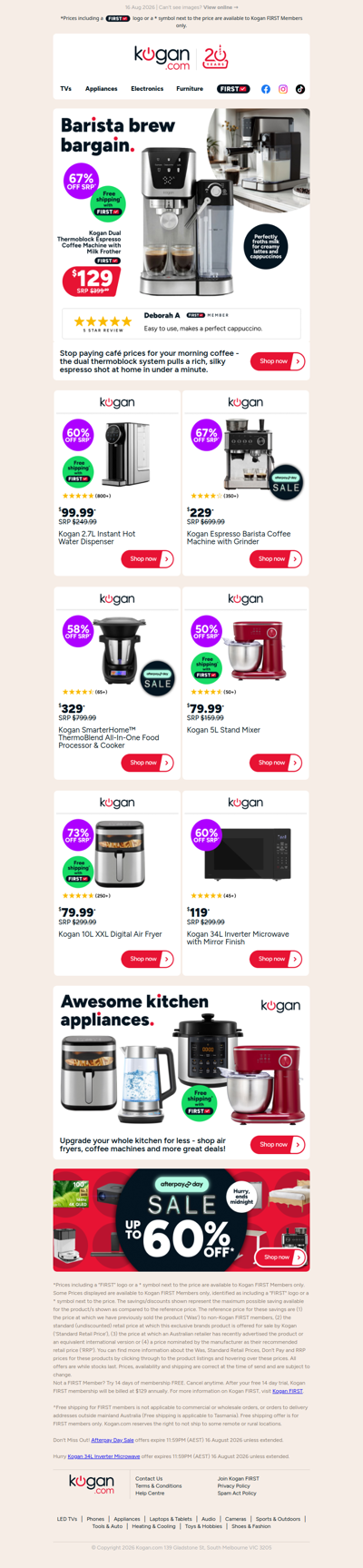 Dual Espresso Coffee Machine ONLY $129 (67% OFF standard retail price)