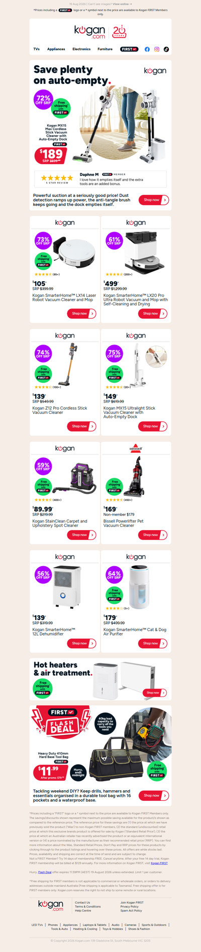ONLY $189 for this Auto-Empty Stick Vacuum Cleaner (72% OFF standard retail price)