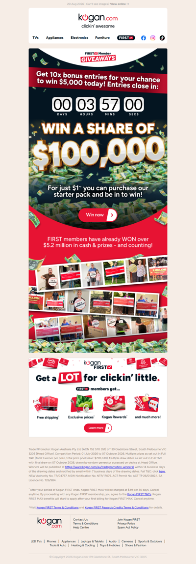 Xasd: ENDS 4PM TODAY! 🚨 10X Standard Bonus Entries to Win a Share of $100,000!