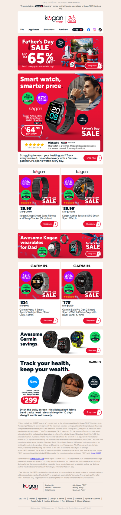 Gift idea for Dad 🎁 Active 4 Elite GPS Smart Watch ONLY $64.99 (67% OFF standard retail price)