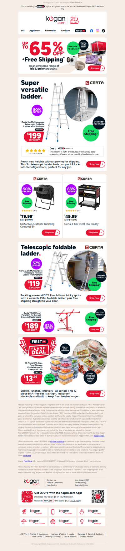 5m Telescopic Ladder 🪜 NOW $199 + Free Shipping (50% OFF standard retail price)