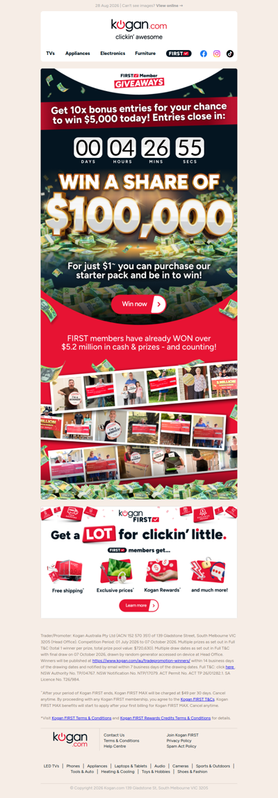 Xasd: ENDS 4PM TODAY! 🚨 10X Standard Bonus Entries to Win a Share of $100,000!
