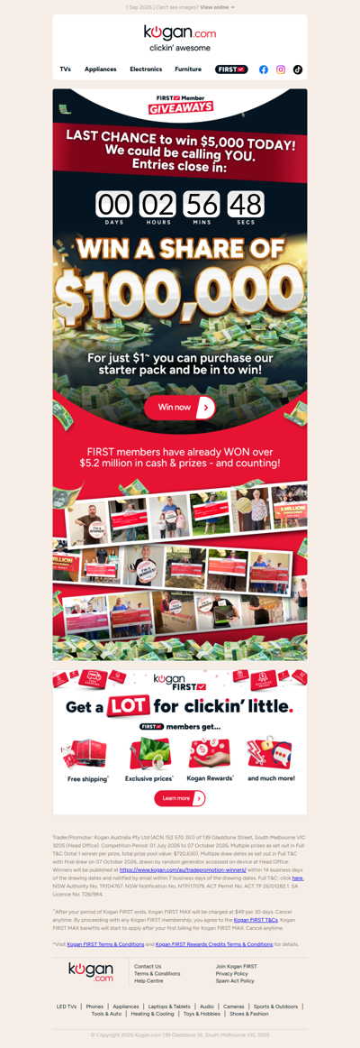 Xasd, It’s Your LAST CHANCE to Win $5,000! Ends 4pm TODAY 🚨 Could we be announcing your name today?