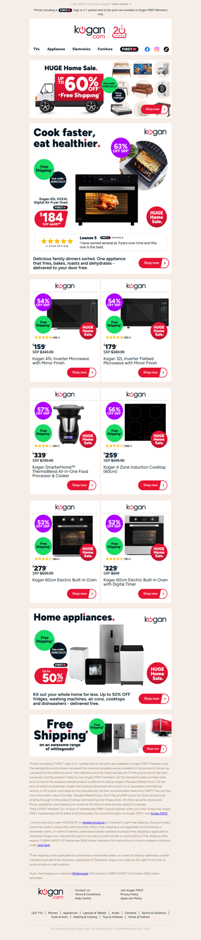 Ends MIDNIGHT 🚚 45L Air Fryer Oven ONLY $184 + free shipping (63% OFF standard retail price)