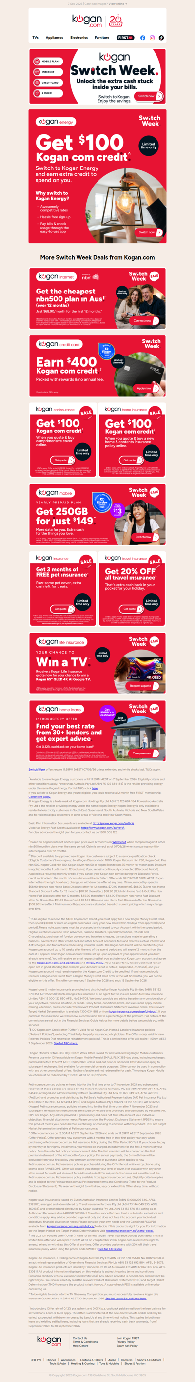 Switch to Kogan Energy, earn $100 Kogan.com credit^ ⚡