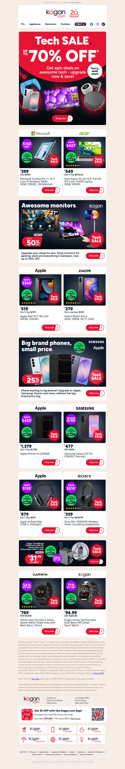 Tech Sale on NOW ⚡ Up to 70% OFF awesome tech!