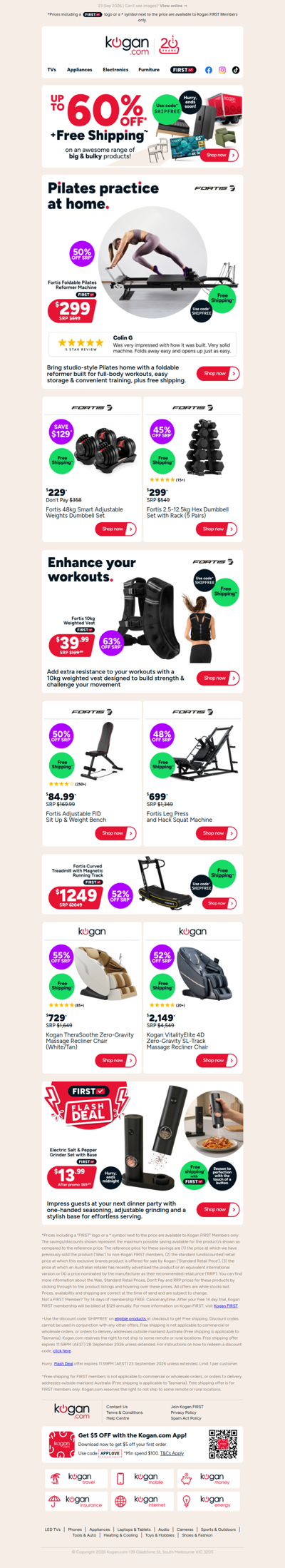Free Shipping Deal 💪 Foldable Pilates Reformer ONLY $299 (50% OFF standard retail price)