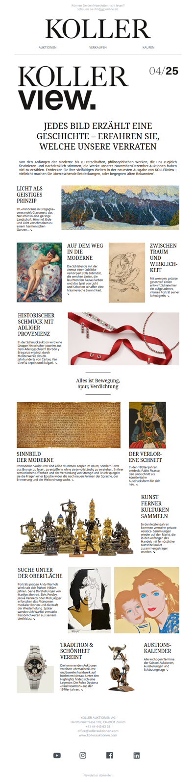 KOLLERView, November-Dezember-Auktionen. Die Geschichten hinter den Kunstwerken