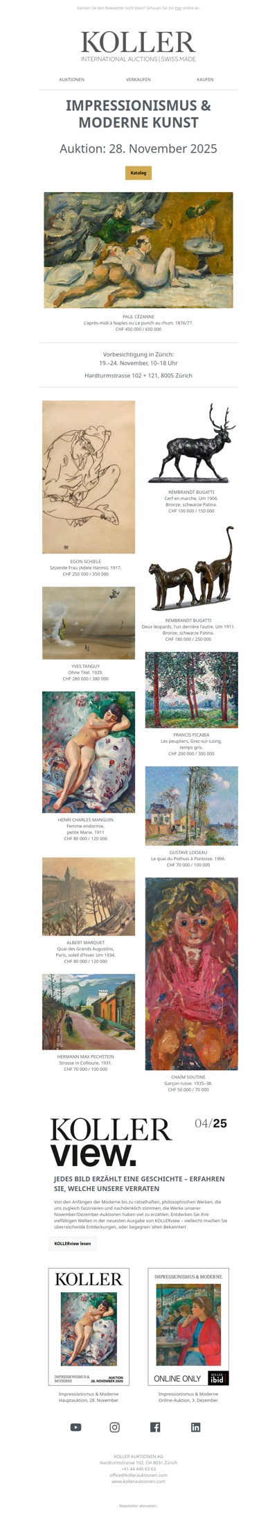 Impressionismus und Moderne bei Koller