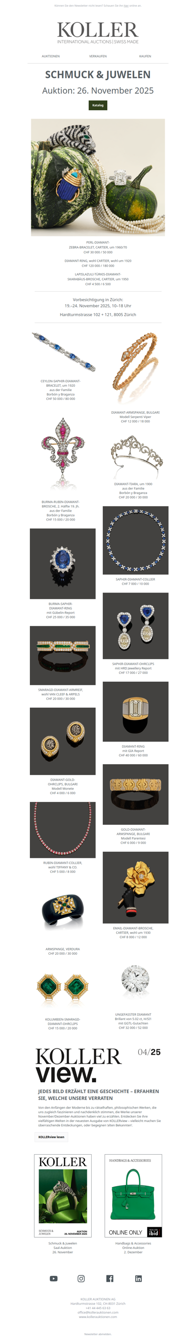 Schmuck und Juwelen bei Koller