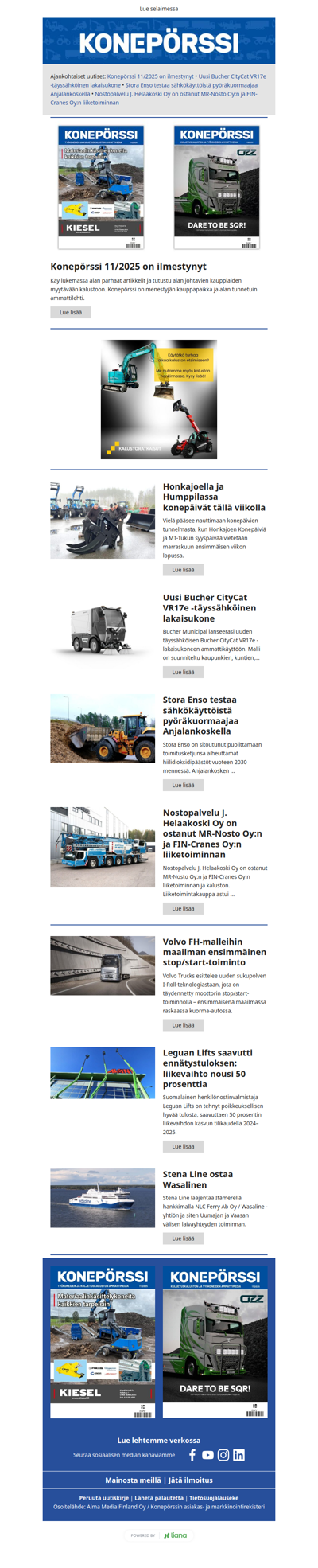 Konepörssi: Konepörssi 11/2025 on ilmestynyt