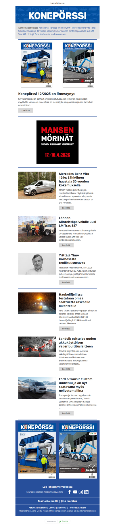 Konepörssi: Konepörssi 12/2025 on ilmestynyt