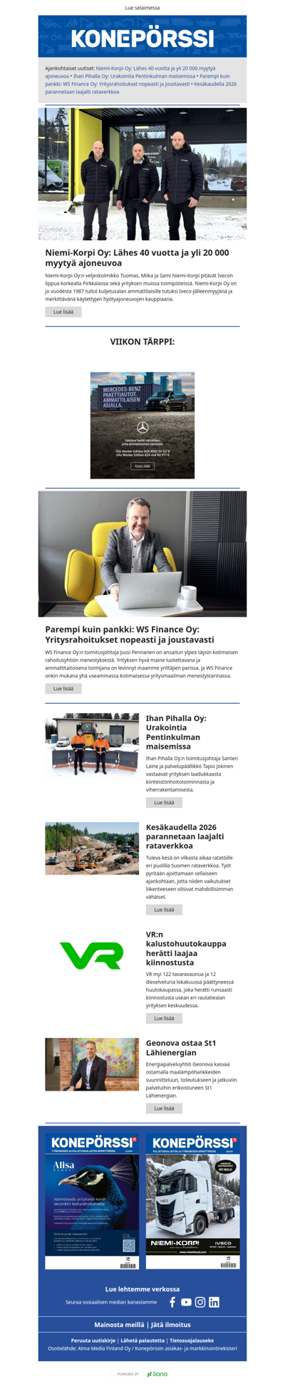 Konepörssi: Niemi-Korpi Oy: Lähes 40 vuotta ja yli 20 000 myytyä ajoneuvoa