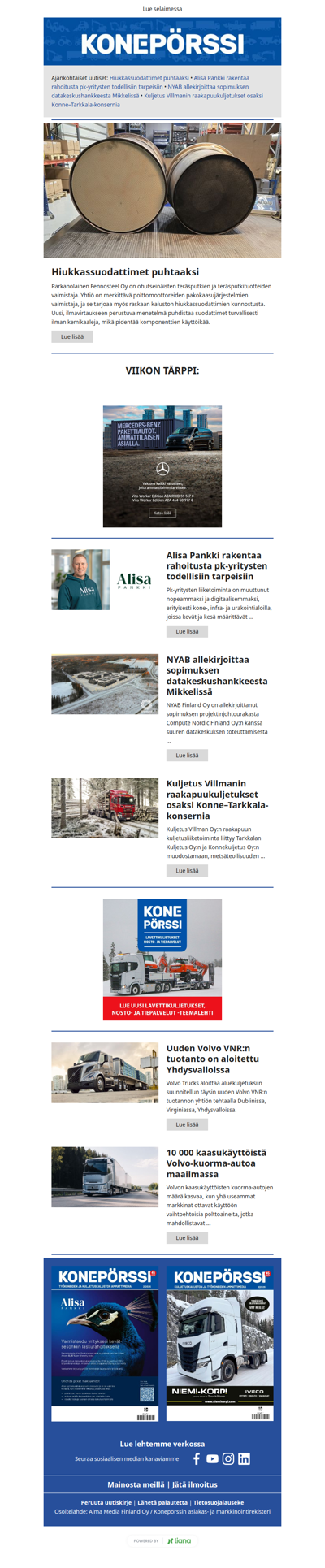 Konepörssi: Hiukkassuodattimet puhtaaksi