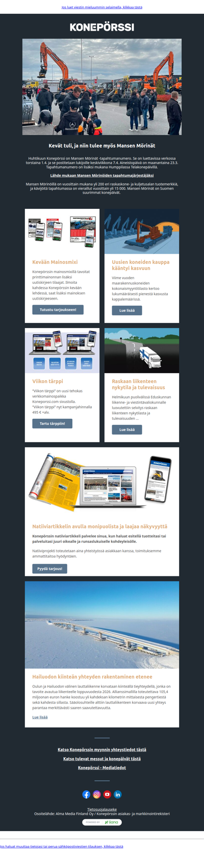 Konepörssi tavoittaa: Hyödynnä Mansen Mörinät ja uudet mainosratkaisut