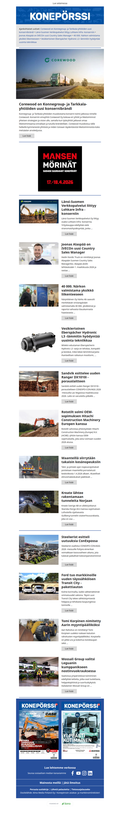 Konepörssi: Corewood on Konnegroup- ja Tarkkala-yhtiöiden uusi konsernibrändi