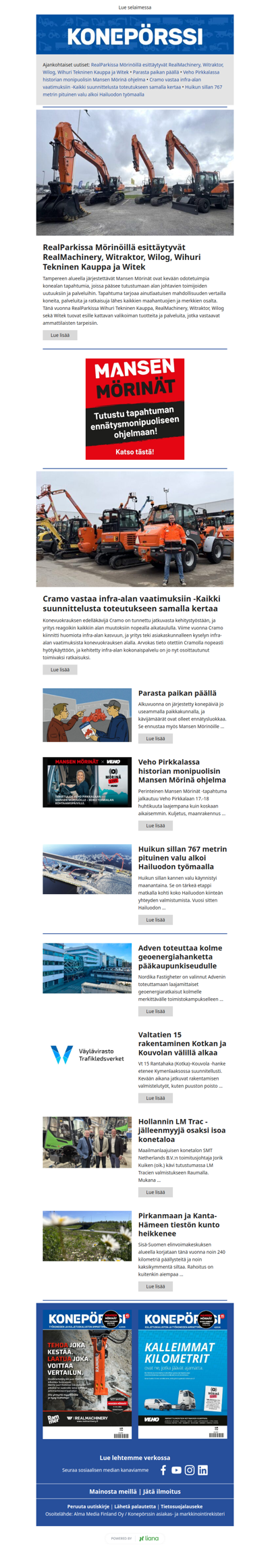 Konepörssi: RealParkissa Mörinöillä esittäytyvät RealMachinery, Witraktor, Wilog, Wihuri Tekninen Kauppa ja Witek