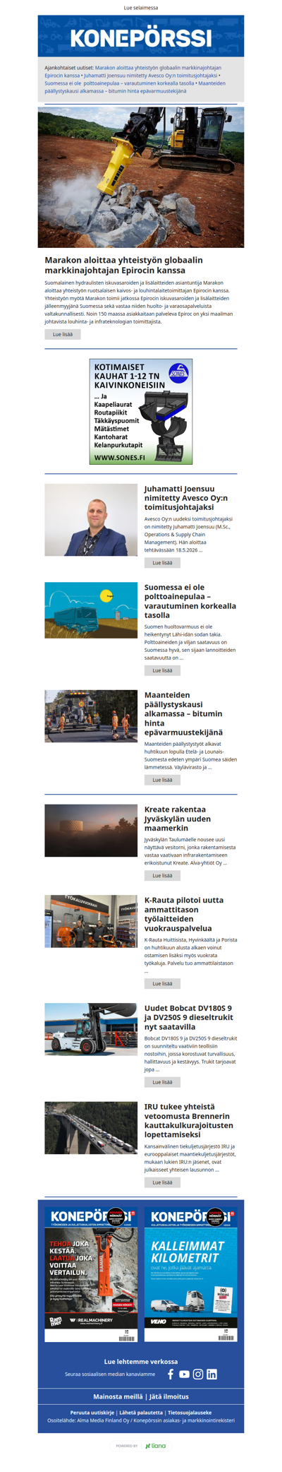 Konepörssi: Marakon aloittaa yhteistyön globaalin markkinajohtajan Epirocin kanssa