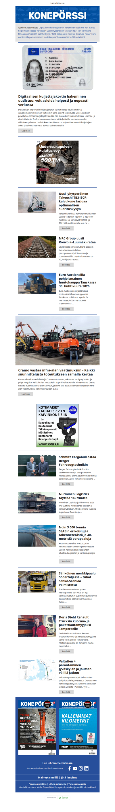 Konepörssi: Digitaalisen kuljettajakortin hakeminen uudistuu