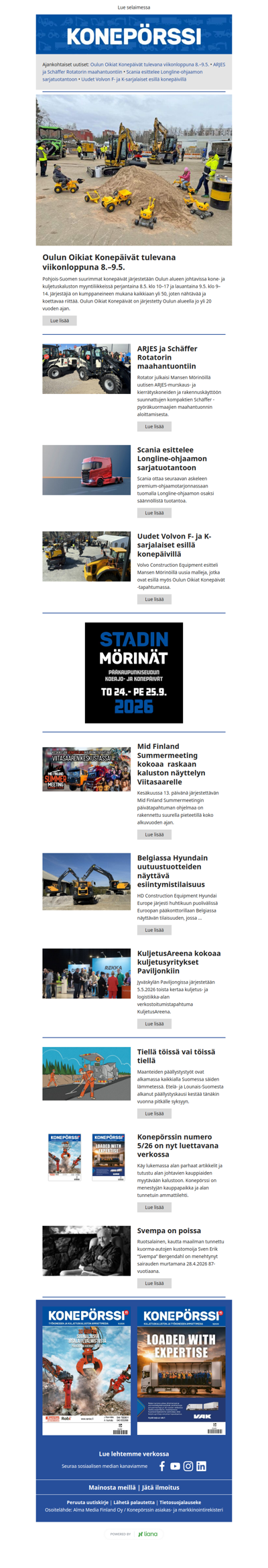 Konepörssi: Oulun Oikiat Konepäivät tulevana viikonloppuna 8.-9.5.