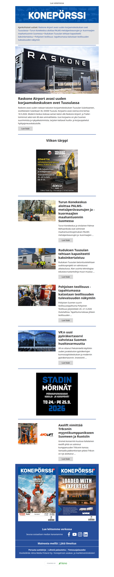 Konepörssi: Raskone Airport avasi uuden korjaamokeskuksen ovet Tuusulassa