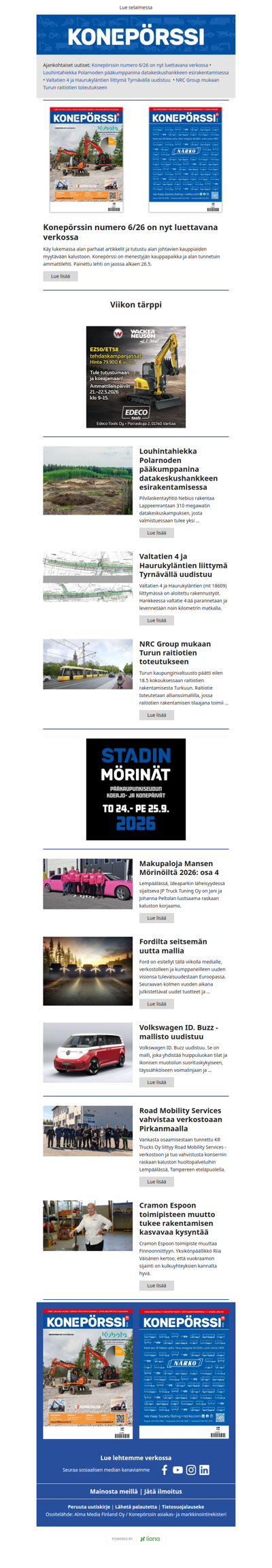 Konepörssi: Konepörssin numero 6/26 on nyt luettavana verkossa