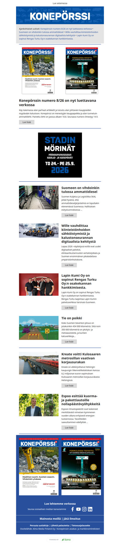 Konepörssi: Konepörssin numero 8/26 on nyt luettavana verkossa