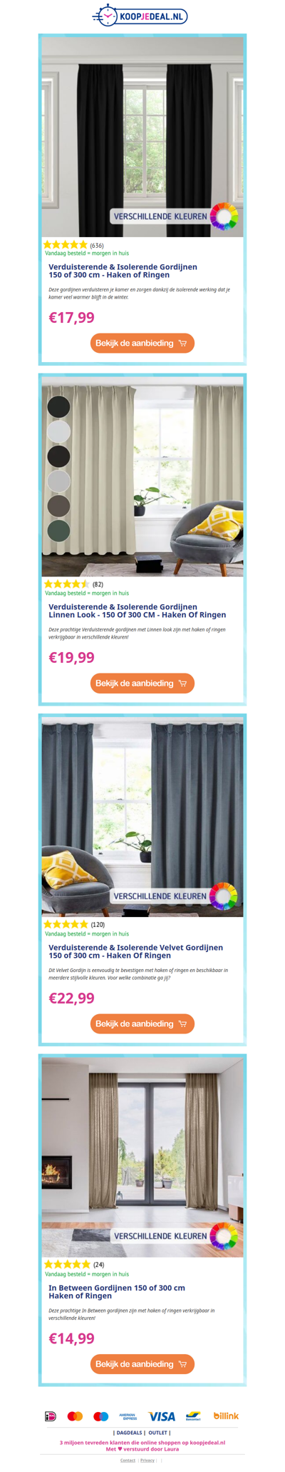 Gordijnen in de aanbieding! Vanaf €14,99 😳