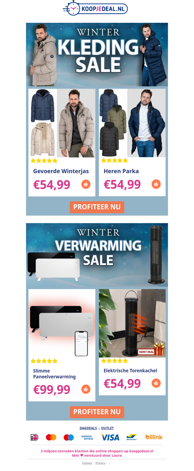 NU: Winterjassen €54,99 🧥 | Verwarming €54,99 ♨️