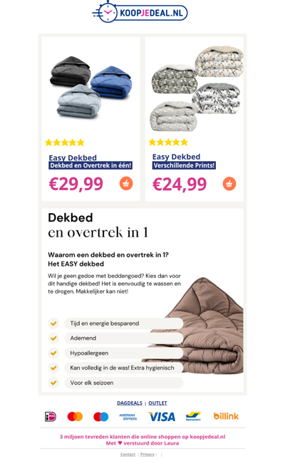 NU: Dekbed en Overtrek in één! €24,99❗