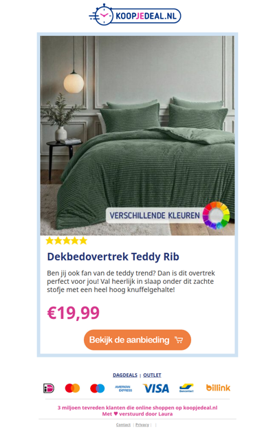 Dekbedovertrek Teddy Rib ​€19,99 🧸💤