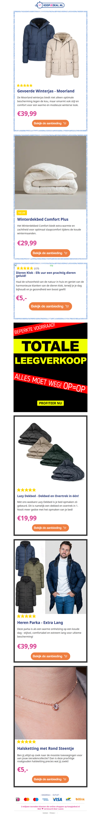 Gevoerde Winterjas €39,99 🧥 | Winterdekbed €29,99🌛 | Dieren Klok €5⏰