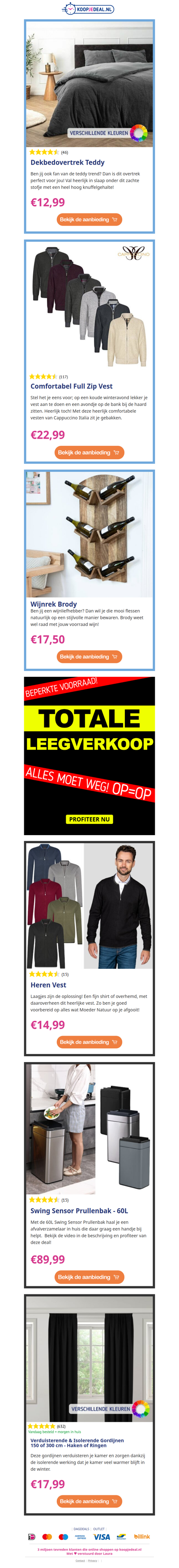 NU: Dekbedovertrek Teddy €12,99 🧸| Comfortabel Vest €22,99 🔥| Wijnrek Brody €17,50🍾