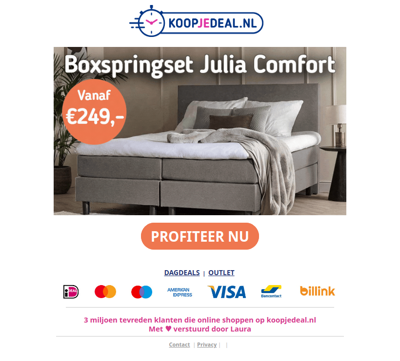 Boxspringset vanaf €249 🛏️