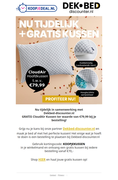 Gratis kussen bij je bestelling!