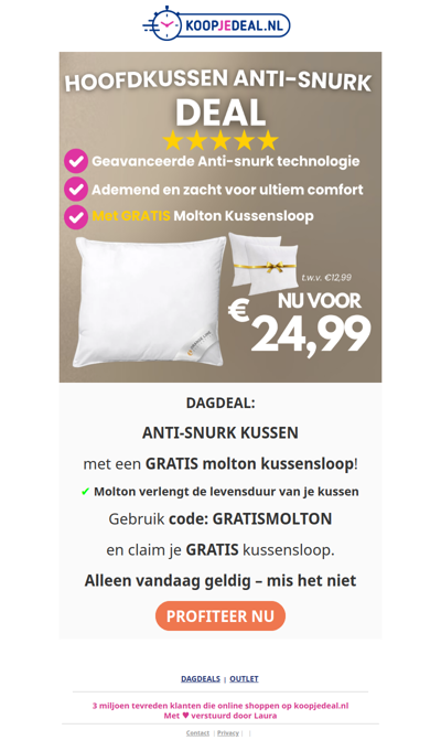 Hoofdkussen Anti-Snurk: Eindelijk rust 😴