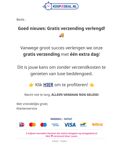 RE: Gratis verzending verlengd! 🚚