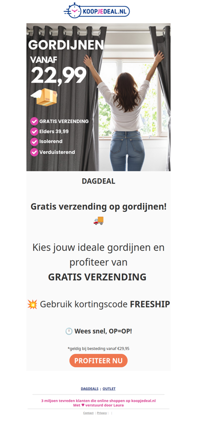 Gratis verzending op alle gordijnen! 🚚