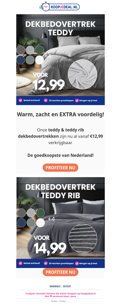 Teddy dekbedovertrek vanaf €12,99💤