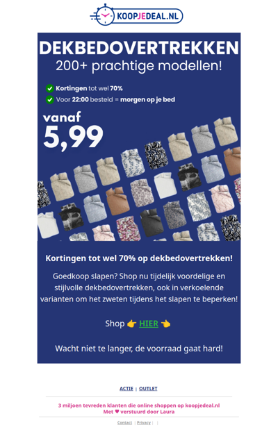 Dekbedovertrekken vanaf 5,99 😴