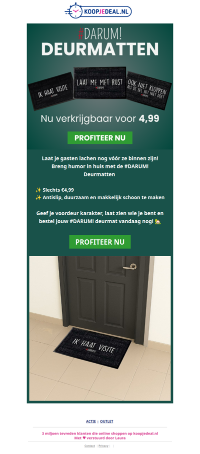 #Darum Deurmatten nu 4,99!