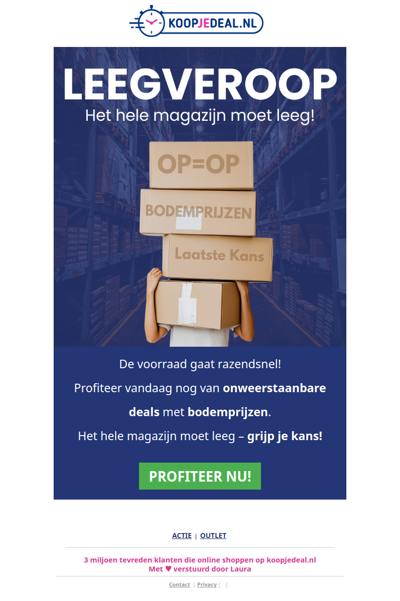 Laagste Outlet Prijzen Ooit!