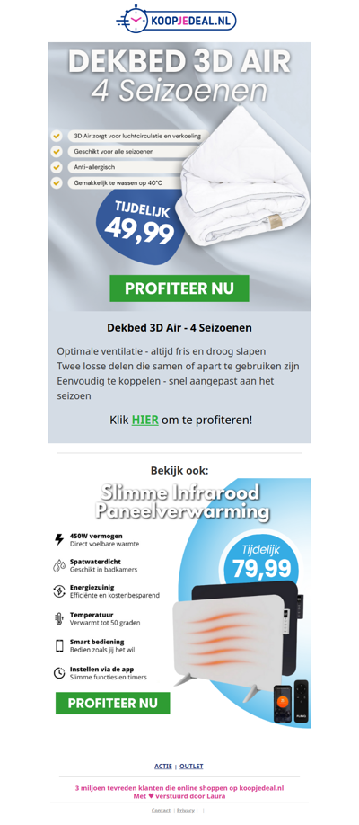 Actie: Dekbed 3D Air - 4 Seizoenen​​ 📆