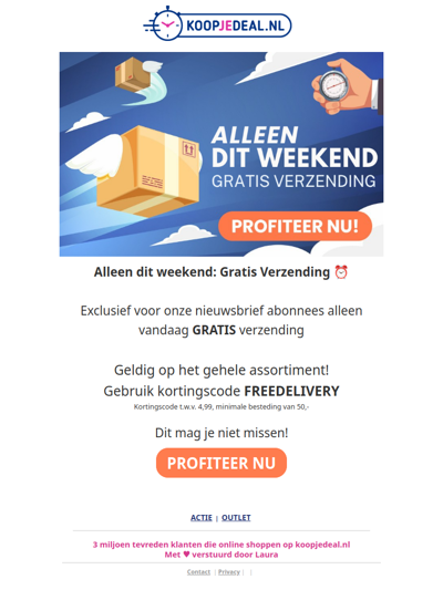 Dit Weekend: GRATIS verzending 📦